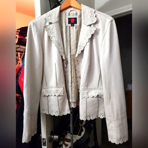 White/cream Gallery Lamb Leather jacket